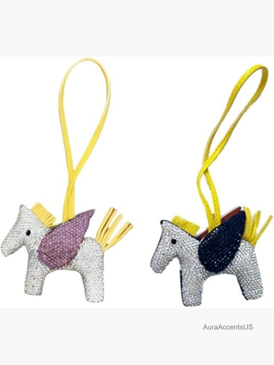 Accessories - Leather Tassel Pony Keychain Rhinestone Horse Purse Charm Handbag Accessory